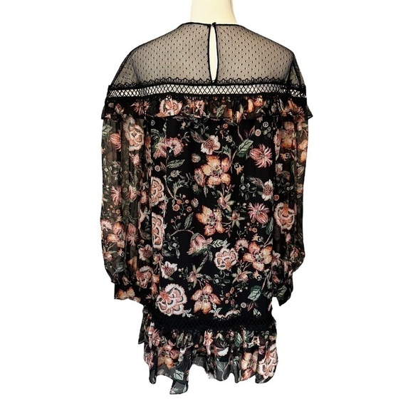 SACHIN + Babi Callie Mini Ruffle Dress Black Floral 4 - Picture 5 of 17